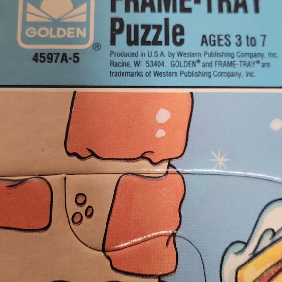 1989 VTG! 3pc Puzzle Rudolph Reindeer, Tee Pee Toys, Golden Jessup Paper Box - Picture 4 of 12